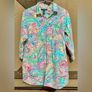 Stunning Ralph Lauren Multicolor Paisley Women’s Shirt Medium Long